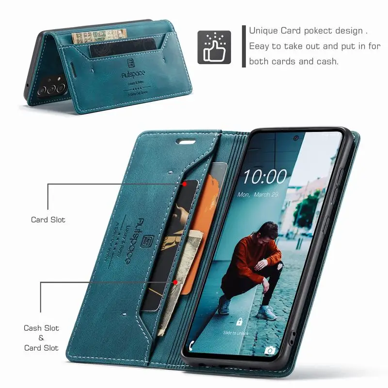 Магнитный чехол-книжка для Samsung Galaxy A52s кожаный чехол A52 | Мобильные телефоны и