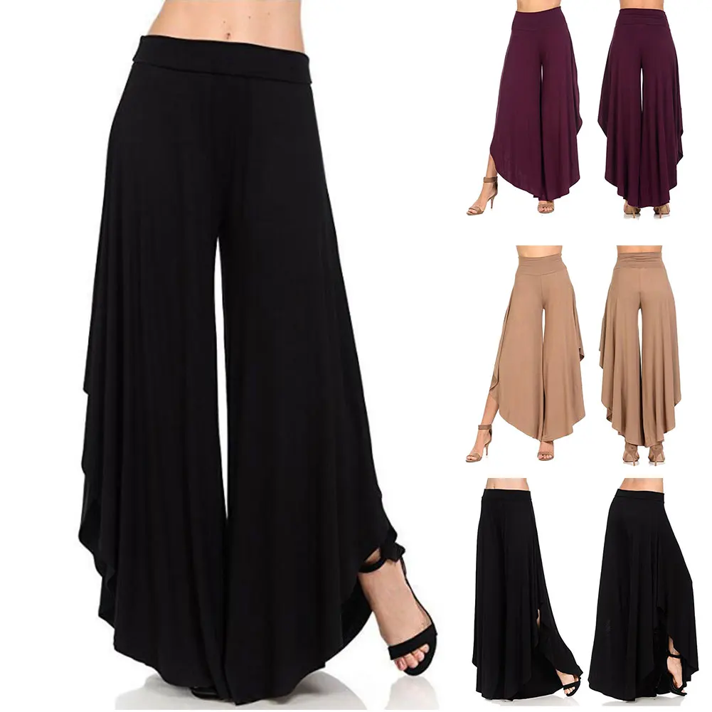 

Women Summer Cropped Pants Ladies Irregular Comfortable Wide Leg Pants BMF88