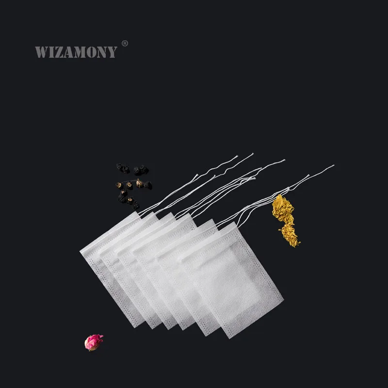 100 шт./лот 7*9 см WIZAMONY пустые ароматизированные одноразовые пакетики для чая цветов