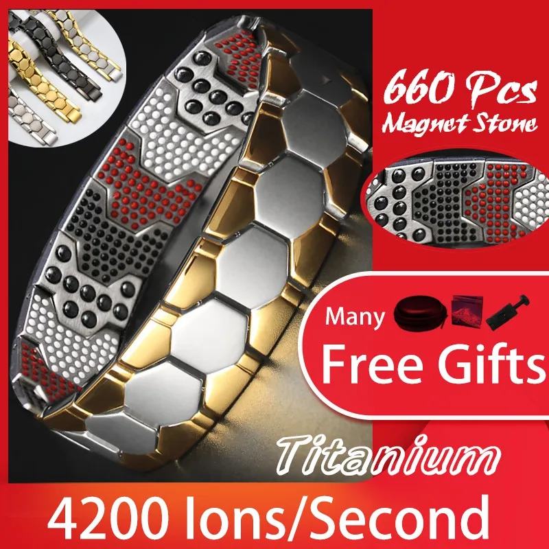 Магнитные браслеты для здоровья энергетический черный браслет из титановой