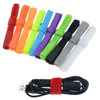 100pcs 2x18cm nylon velcro cable tie power management wire marker straps cord cable tie self adhesive cable belt multifunction