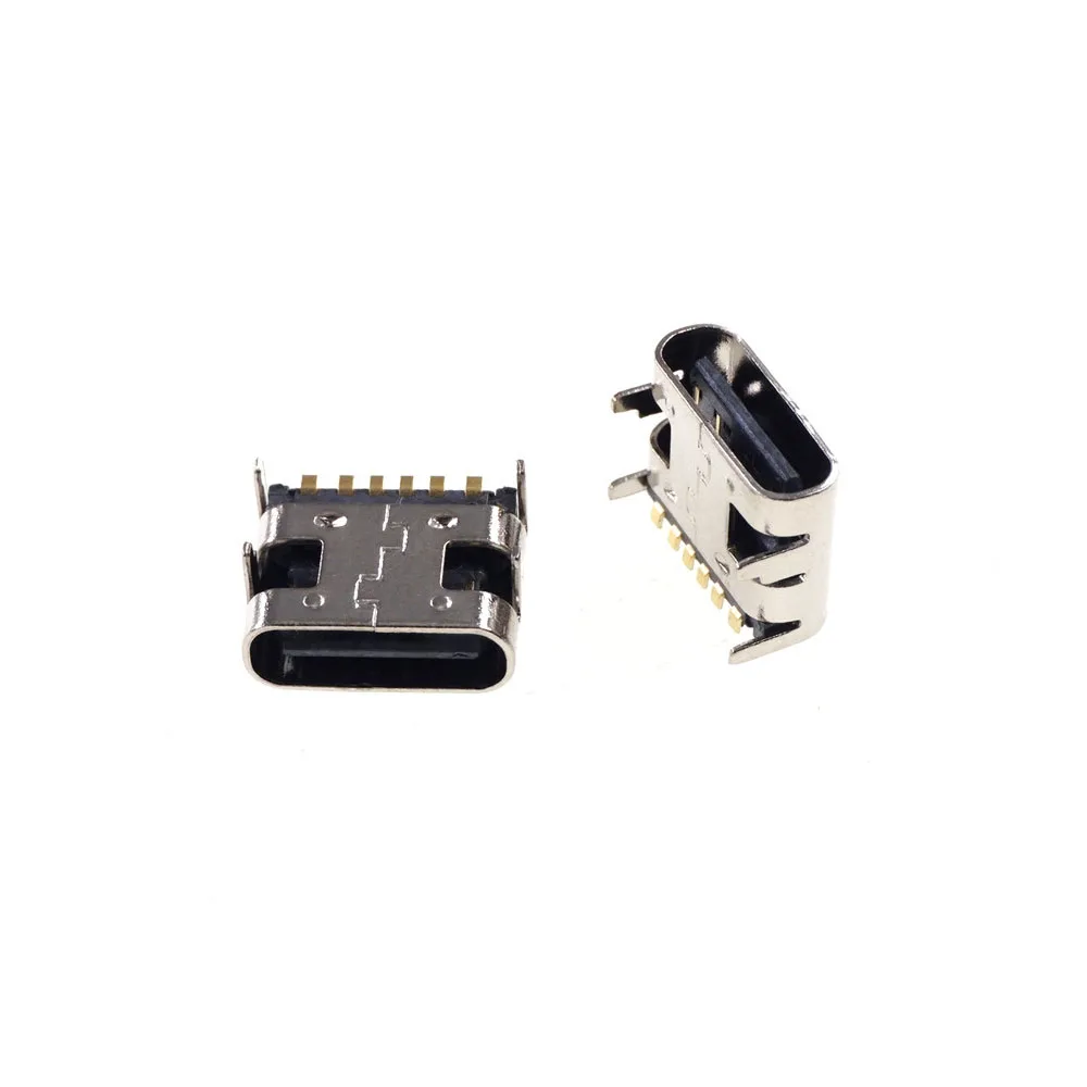 10 штук в наборе USB 3 1 разъем 6 Pin правый угол SMT Tab Мощность заряда 3A гнездо Поддержка
