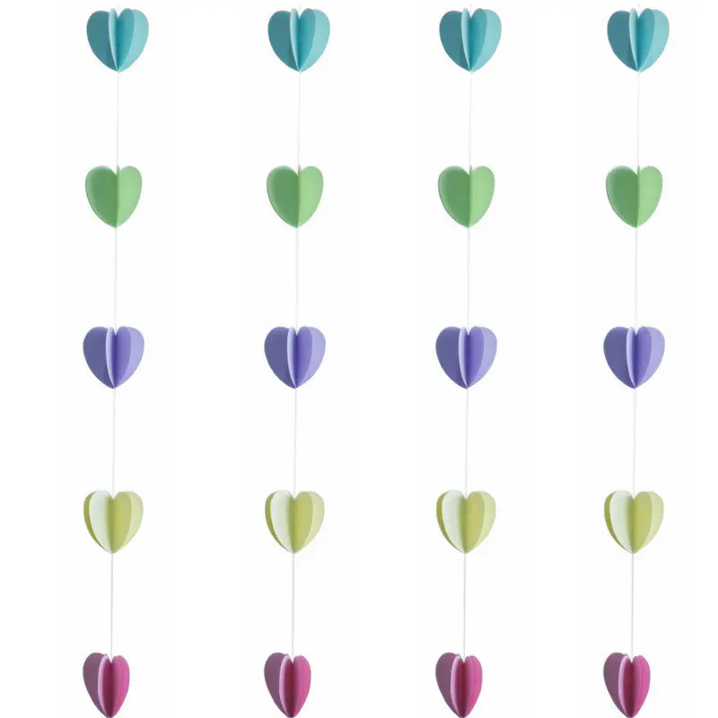 3M Colorful Heart 3 м 3DColorful облако сердце Бумага растяжки с днем рождения украшение для детской комнаты украшения Свадебная вечеринка Baby Shower баннер - Цвет: 3M Colorful Heart
