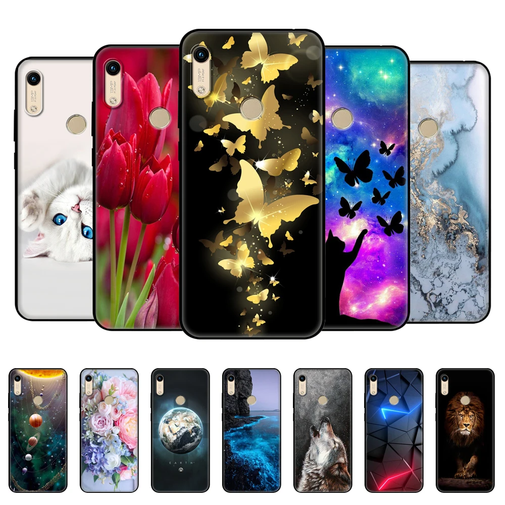 Чехол для Huawei y6 2019 мягкий силиконовый чехол телефона Y 6 pro Prime искусственная кожа