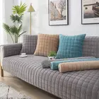 Плюшевая подушка для дивана, зимняя утолщенная Нескользящая диванная подушка, Высококачественная кружевная фланелевая подушка, Универсальный декоративный чехол для дивана
