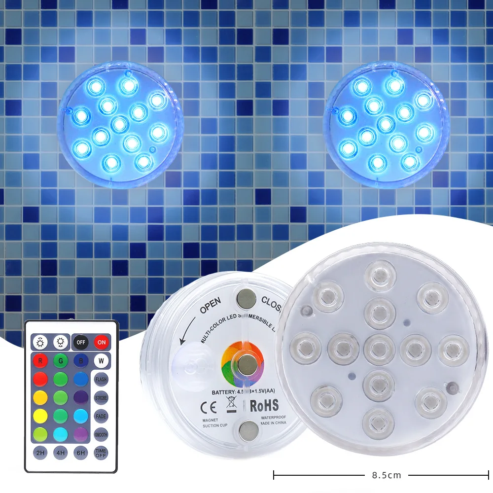 13 LED Submersible Light IP68 Remote Underwater Lamp Outdoor Garden Swimming Pool Accessories Decor Night Lights Aquarium Pond | Освещение