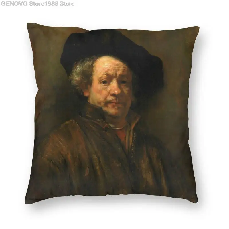 

Selbst-Porträts Durch Rembrandt Van Rijn Kissen Abdeckungen Sofa Hause Dekorative Berühmte Dutch Malerei Platz Werfen Kissen Fal