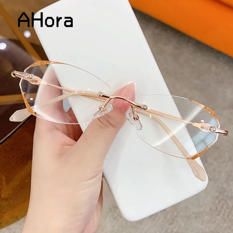Женские очки для чтения Ahora без рамок с кристаллами Желейная оправа