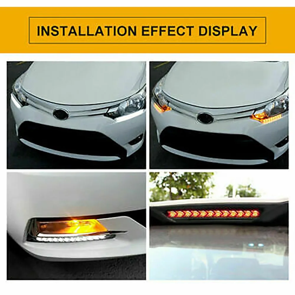 

1200LM Car Lights 2x 3000k-6000k Accessory Amber/White LED Replacement