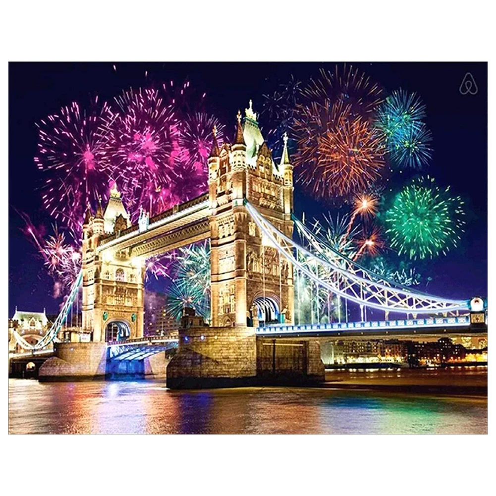 

Vesteen 5D DIY Diamond Painting Tower Bridge Mosaic Diamond Embroidery Full Round Drill Hand Craft For Home Decoration Wall Gift