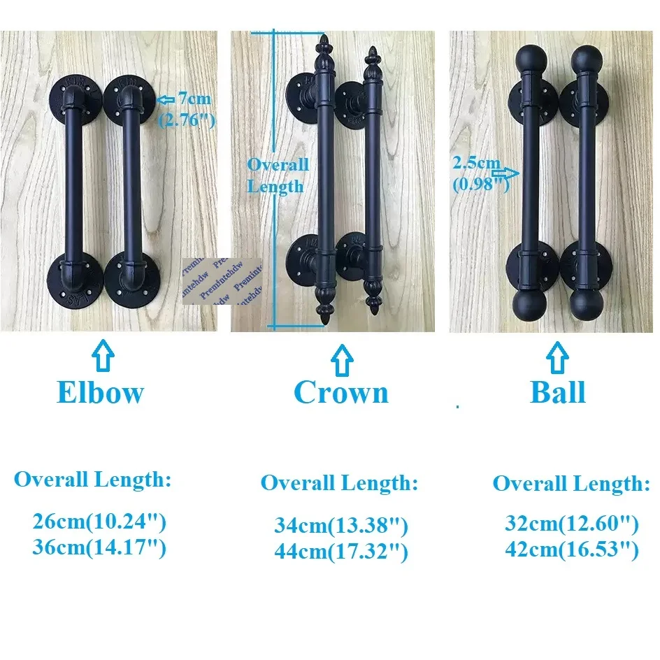 Черная Железная водопроводная труба промышленная ручка для двери сарая