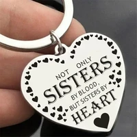 new fashion friendship keyring lettering best friends stainless steel heart pendants keychain for friend sisters jewelry gift