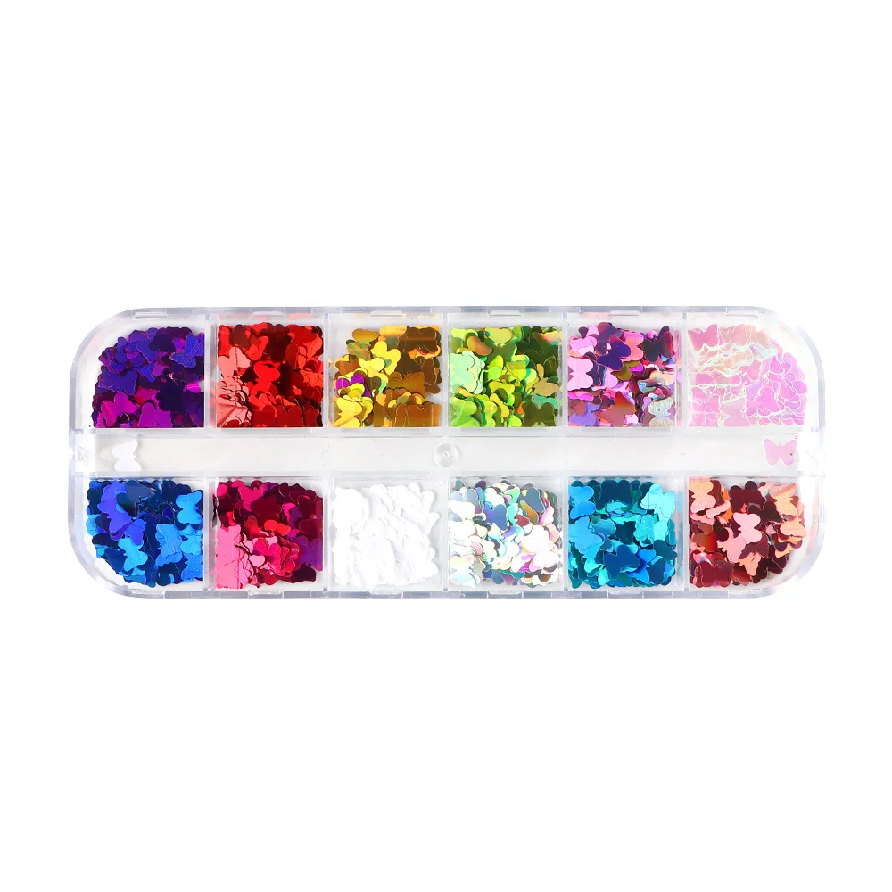 

Fluorescence Sparkly Butterfly Nail Sequins 3D Mixed Colors Nail Art Glitter Slices for Flakes Slices Spangle Art Accessories