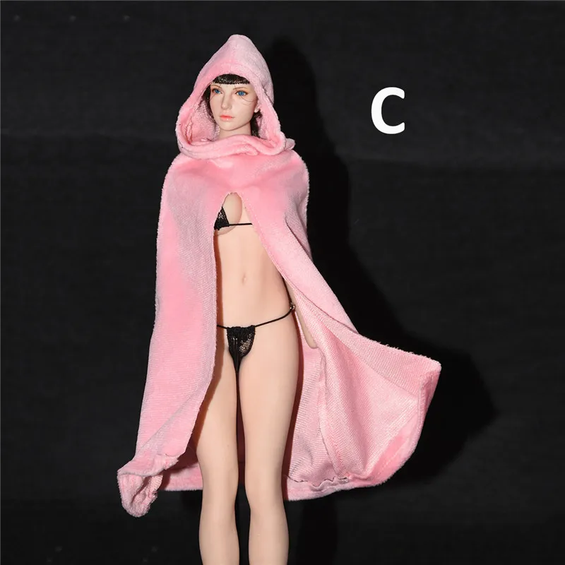 

In Stock 1/6 Scale Female Soldier Elegant Long CLoak Hooded Cape Fit 12" PH HT Female Action Figure Body Doll Model