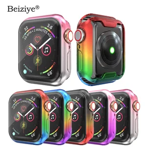 multicolor tpu smartwatch protective case for apple watch band 38mm 40mm 42mm 44mm frame protection cover for iwatch 6 5 4 3 2 1 free global shipping