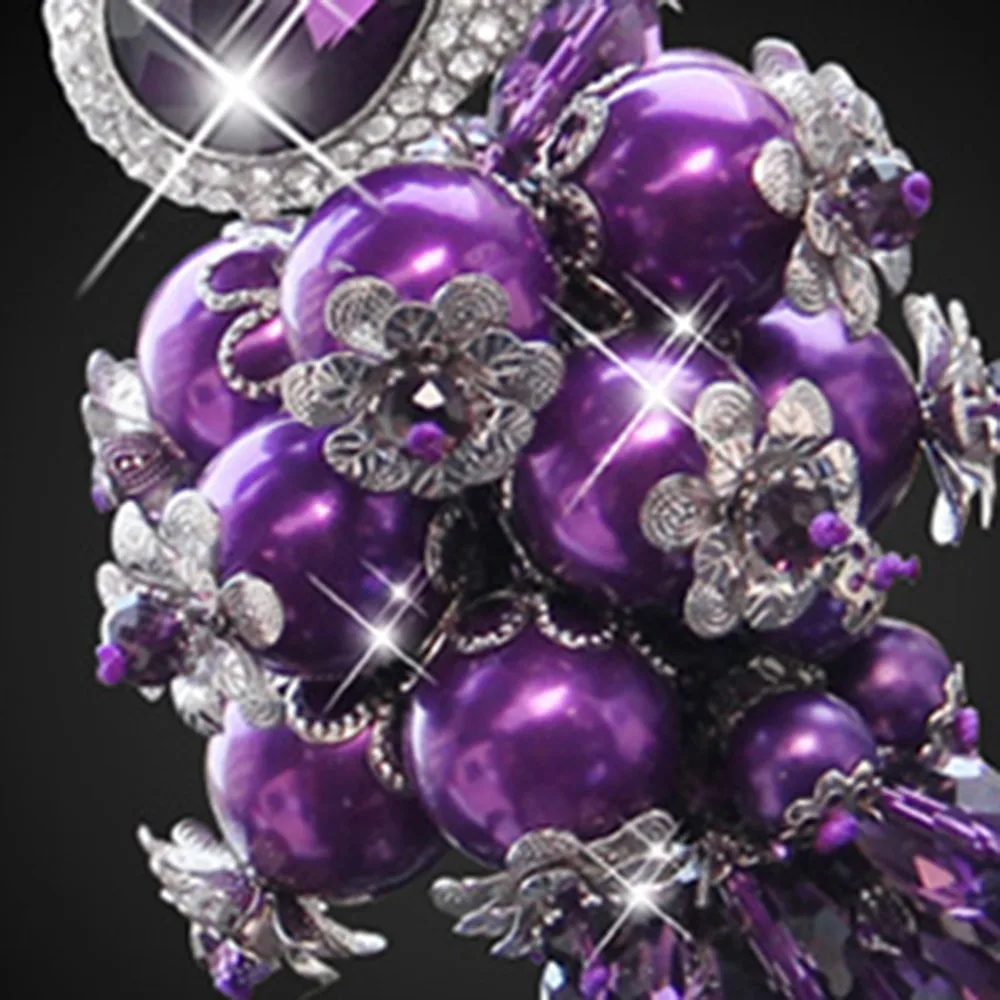 

Interior Pendant Ornament Purple Rearview Mirror Small Auto Bling Charm