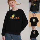 Женский модный пуловер с длинным рукавом, свитшот с круглым вырезом и принтом авокадо, тонкие женские толстовки в стиле Харадзюку, Толстовка на весну и осень