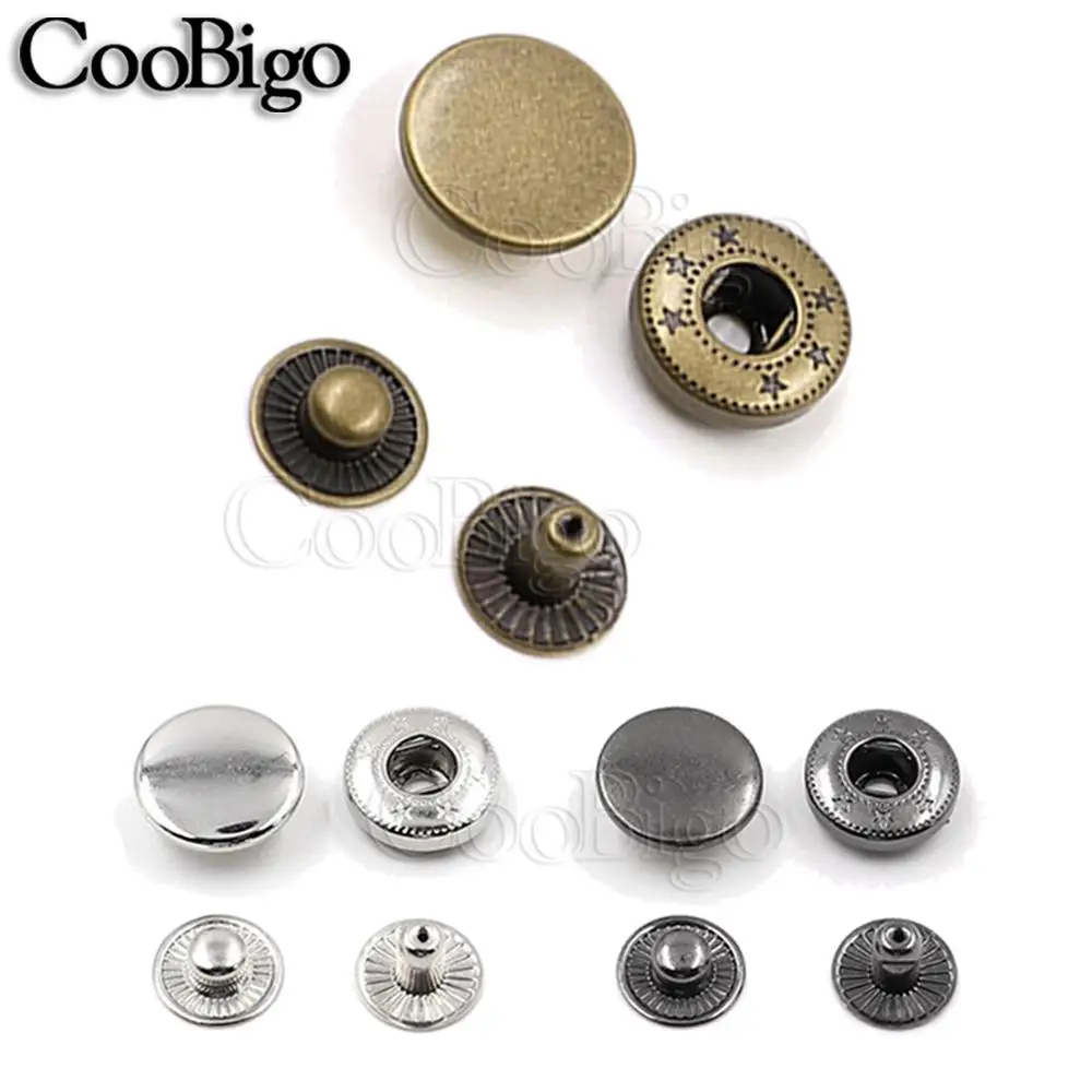 Набор металлических кнопок для шитья комплект из 12 застежек кожевенного ремесла