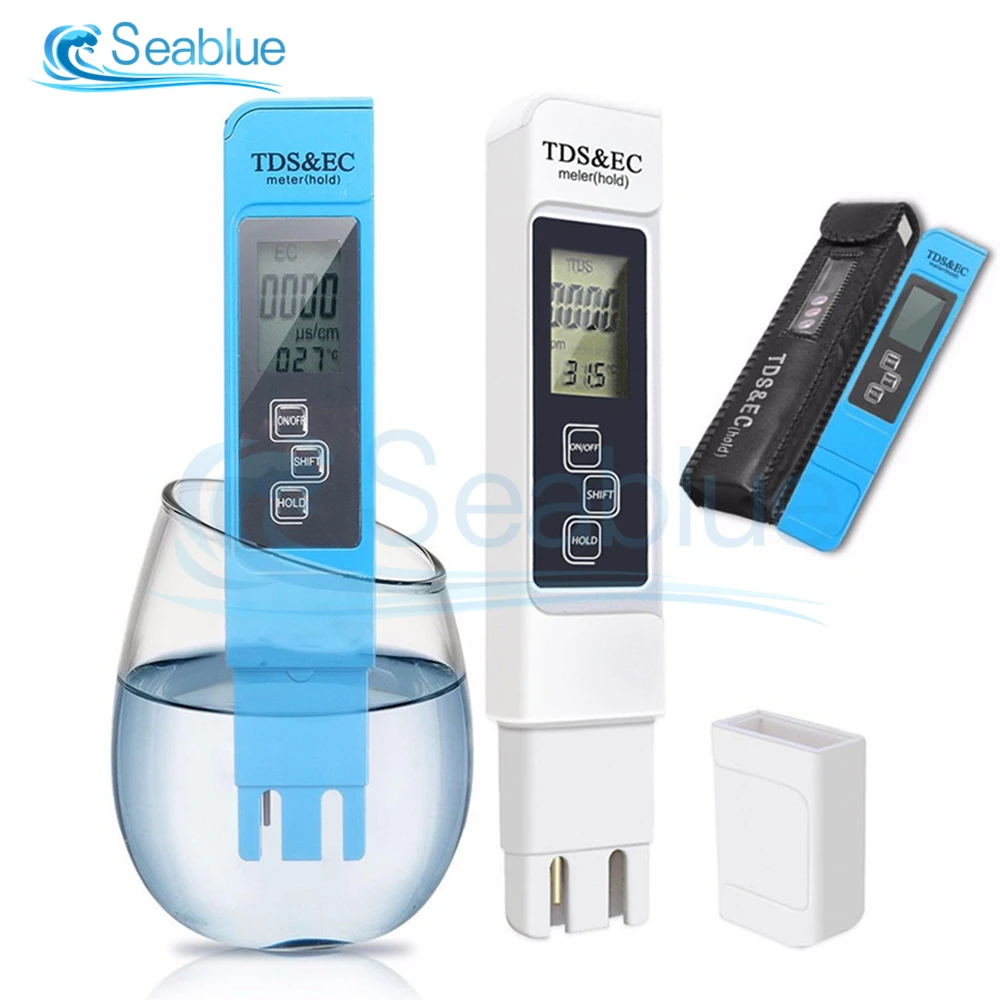 

LCD Digital PH /TDS/ EC Meter Tester Pen Water Purity PPM Filter Hydroponic For Aquarium Pool Water Monitor With Leather Case