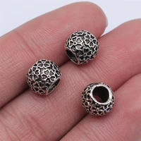 wysiwyg 10pcs 10x8mm antique silver color big hole spacer beads for jewelry making diy jewelry findings