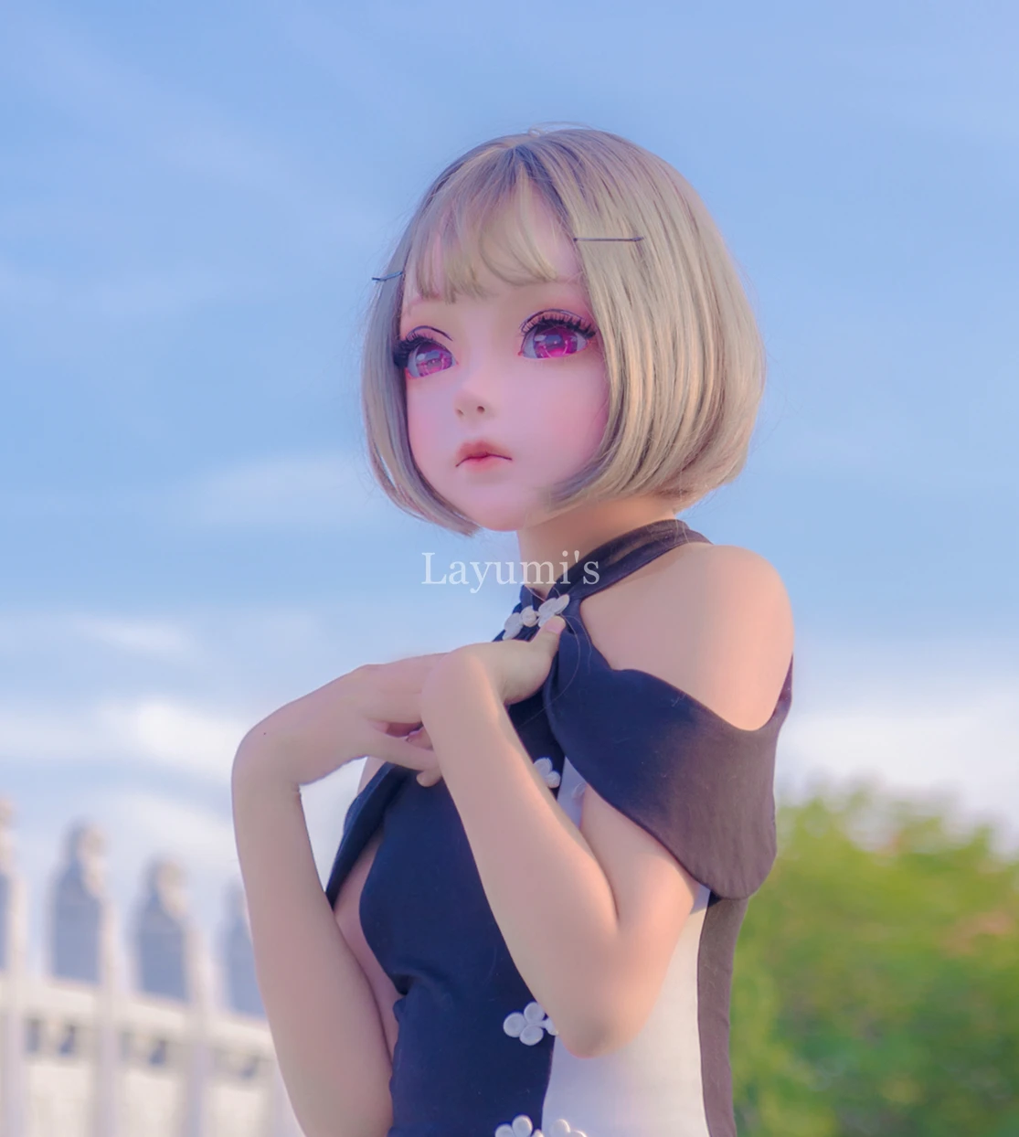 (JW-Mask 26) Handmade Cute Female/Girl Resin Half Head Cosplay Japanese Anime Role Play Lolita Kigurumi Mask Crossdresser Doll