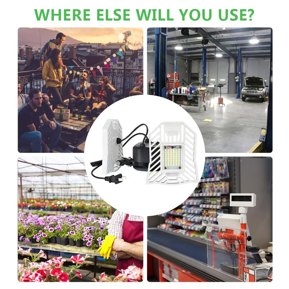 

40W Led Garage Light SMD2835 Deformable Wall Lamp LED Lights Garage Workshop Lighting 6500K AC85-265V Indoot Lights