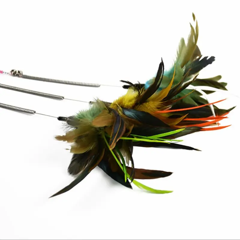 1 шт. забавная игрушка для кошек перьевая штанга прорезыватель с колокольчиком