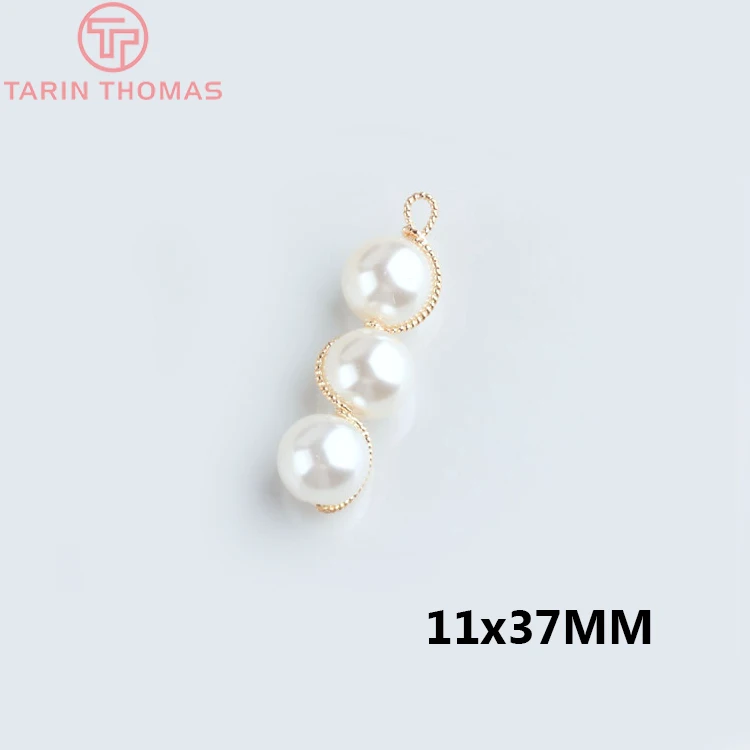 4 шт 24K позолоченные жемчужные круглые подвески в форме сердца Подвески для