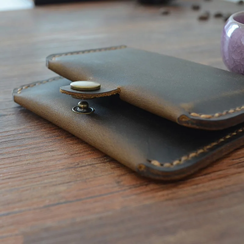 Ручной работы кожаный держатель для карт мужской кошелек кредитных Винтажный