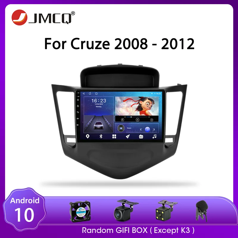 Автомагнитола JMCQ для Chevrolet Cruze 2009 2014 Android 9 2din Раздельный экран GPS навигация 2 + 32 ГБ