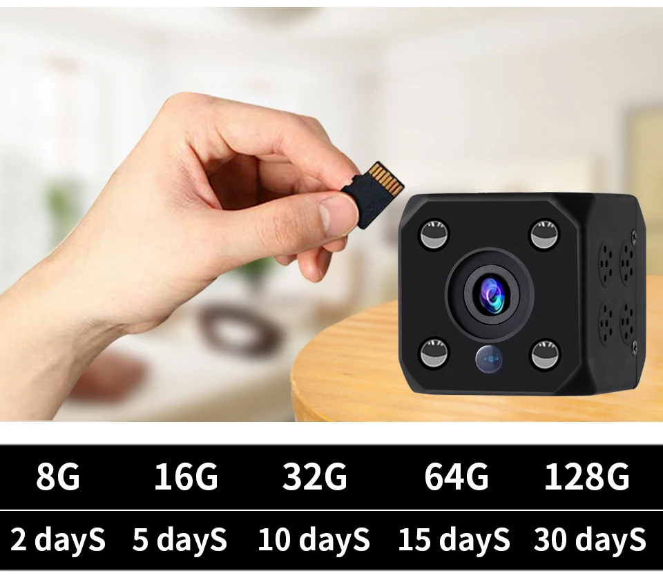 HD1080P мини ip-камера для домашней безопасности Wifi камера 30 м инфракрасное ночное видение Спортивная портативная умная беспроводная видеокамера 64 Гб SD карта