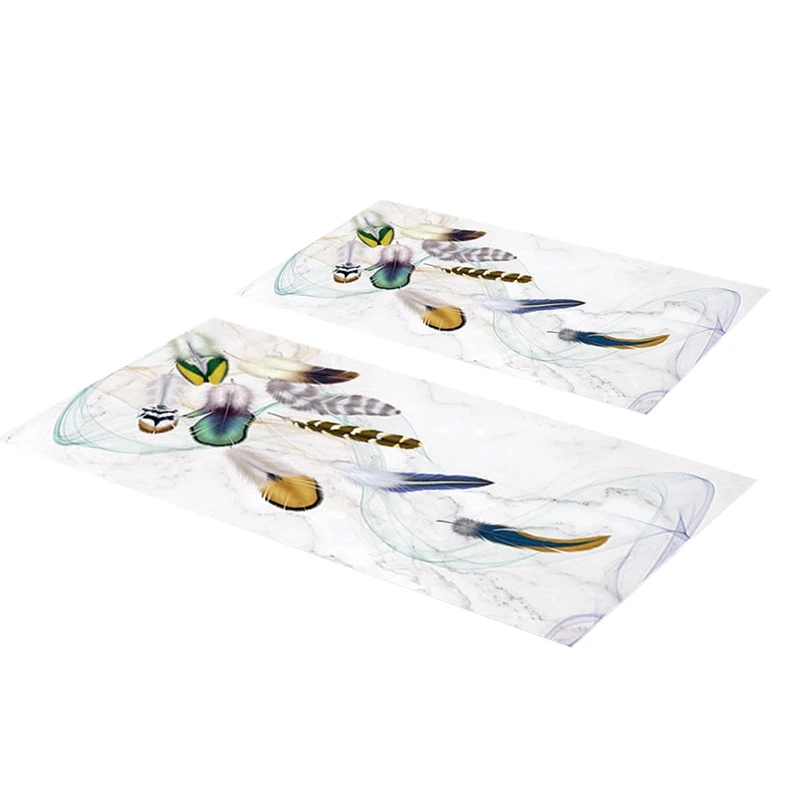

Настольный протектор, коврик для офисного стола, прямоугольная скатерть из ПВХ с узором из перьев, Легкая очистка, водостойкость, маслостой...