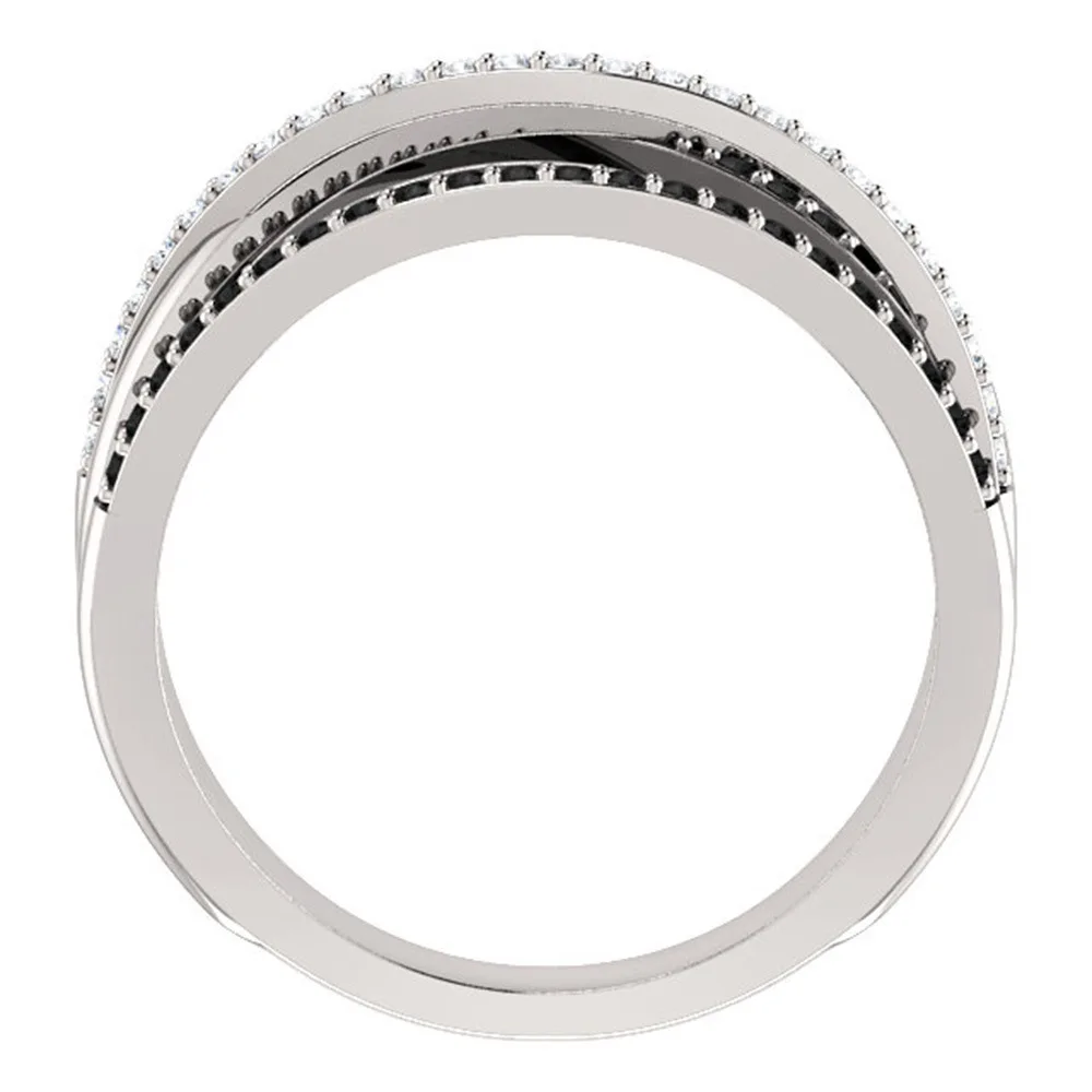 Hainon модное Топ Новинка черное белое циркониевое винтажное серебряное кольцо с