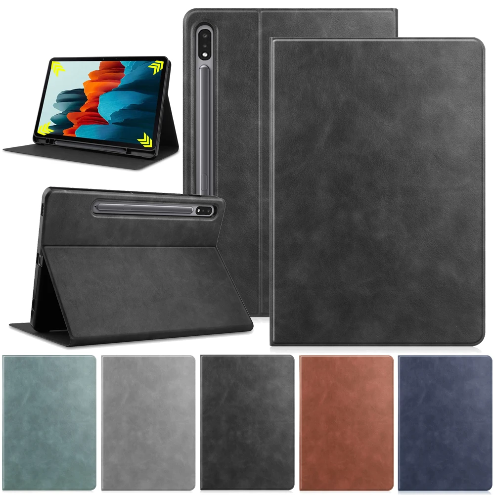Умный чехол для планшета из ПУ кожи Samsung Galaxy Tab S7 T870 2020 с функцией автоматического