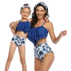 2020 Семейный комплект для плавания из двух предметов одежда для плавания для мамы и дочки купальный костюм для женщин бикини купальник для девочек Maillot De Bain