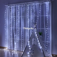 remote 3mx3m led curtain garland fairy lighhts usb string lights festoon new year christmas decorations for home room