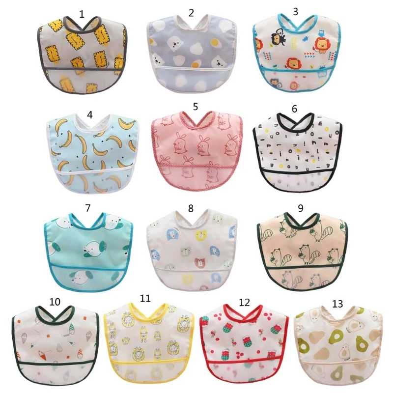 

Cartoon Print Waterproof Baby Bibs Infant Feeding Apron Smock Burp Cloth Saliva Towel Newborn Gifts