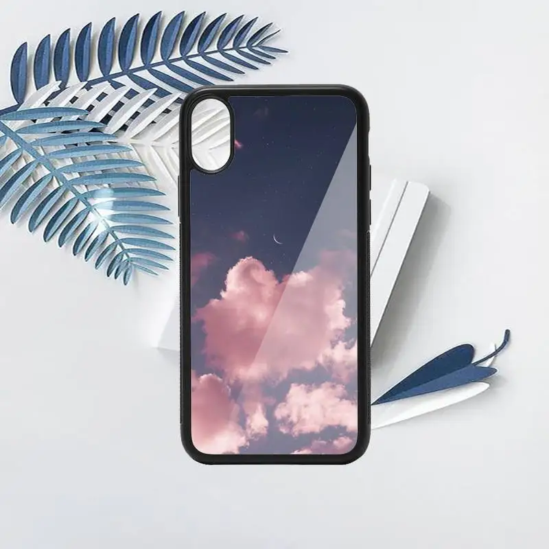 

pink rose and sky art print aesthetic pattern Phone Case PC for iPhone 11 12 pro XS MAX 8 7 6 6S Plus X 5S SE 2020 XR
