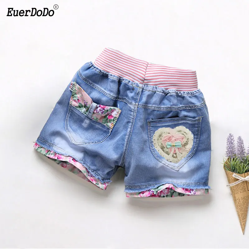 

Girls Sequin Shorts Lace Denim Shorts For Girl Fashion Kids Jeans Children Floral Short