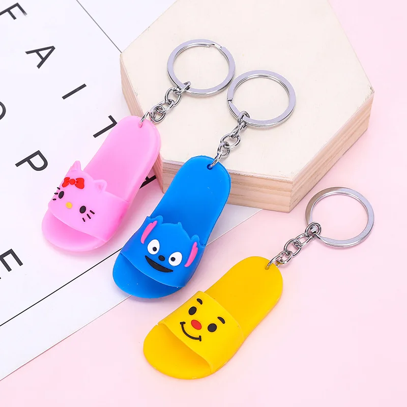 

Cartoon Cute Slippers Keychain Creative Decorative Pendant Luggage Car Mobile Phone Ornament Gifts