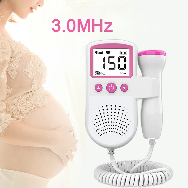 

3.0MHZ Home Pregnancy Heart Rate Monitor Baby Fetal Heart Rate Detector LCD Display No Radiation