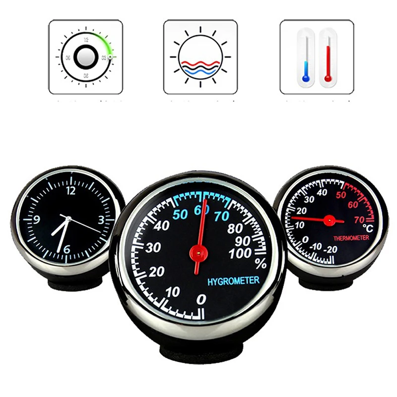 Car Ornament Mini Auto Digital Clock Automobile Watch Thermometer Hygrometer Accessories Quartz Decoration | Автомобили и