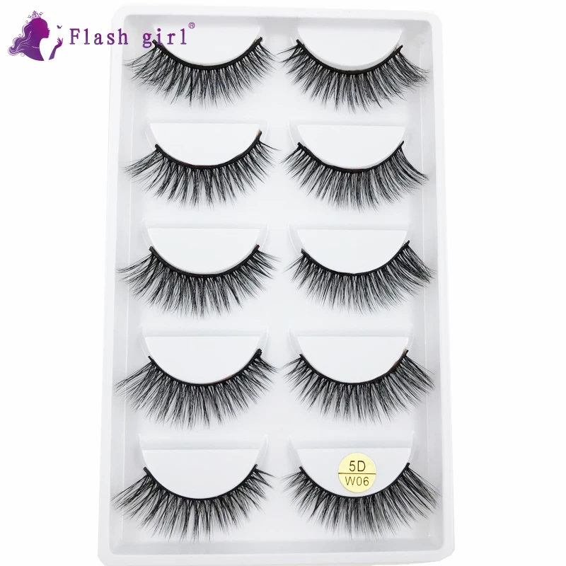 

Professional 5D Mink Lashes Vendor 5D-W06 Wispy Natural Long False Eyelashes In Bulk Handmade Makeup Extension Tools