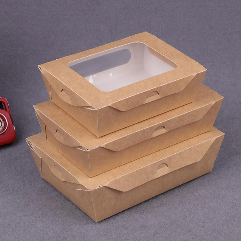 HARDIRON утолщенная одноразовая крафт бумага Ланч бокс фруктовый салат прозрачная