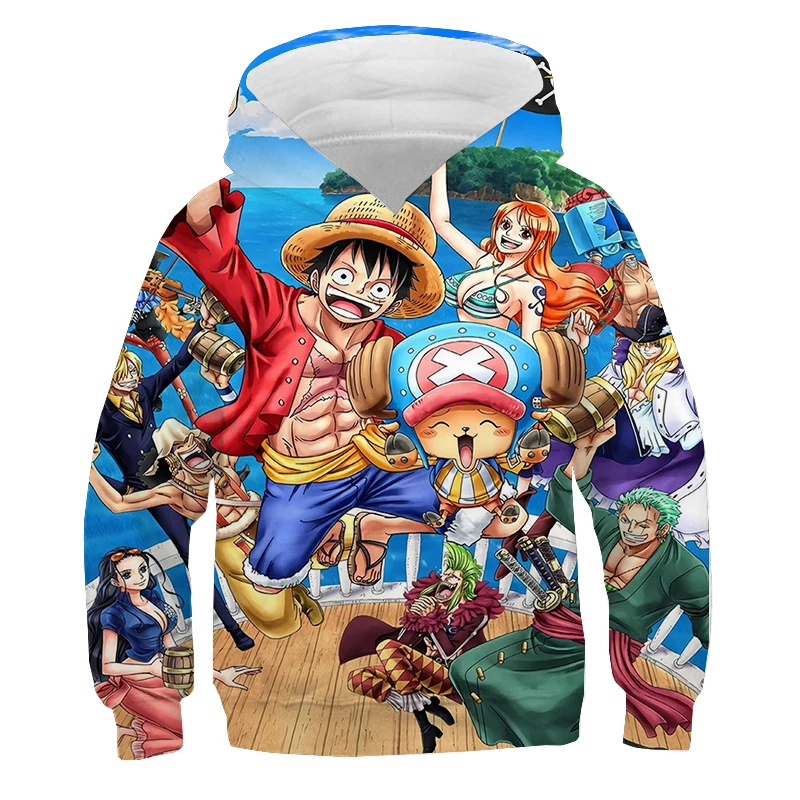 

New ONE PIECE 3D Hoodies Children Casual Long Sleeve Hooded Sweatshirt Anime Hoodie Casual Kids Pullovers Harajuku Streetwear