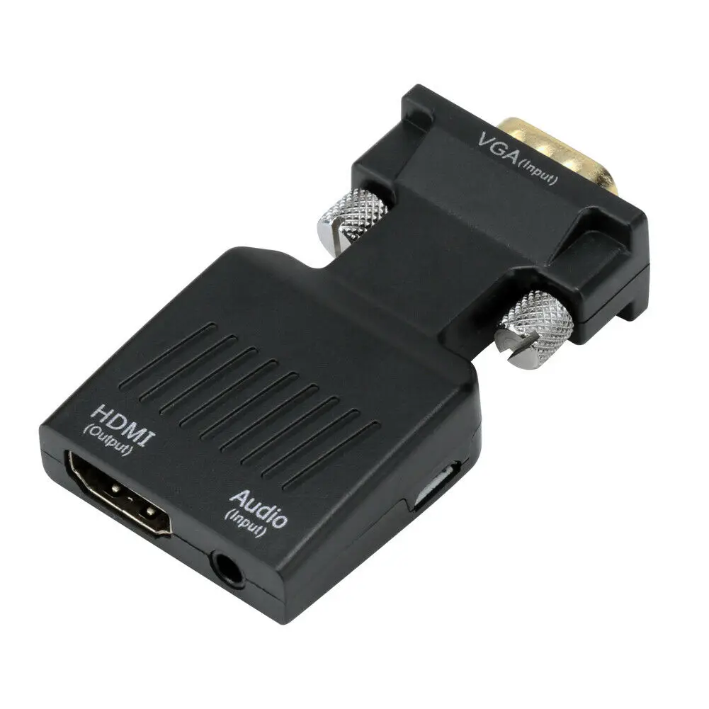 

VGA To HDMI Converter Adapter w/ Aux Audio 1080P for TV LCD Monitor Display