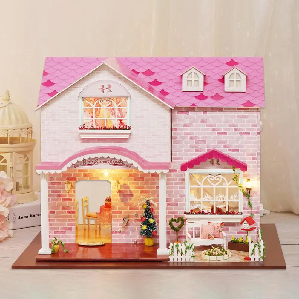 DIY игрушка дом розовый с музыкой Спорт праздник подарок на день рождения 3D Сборка