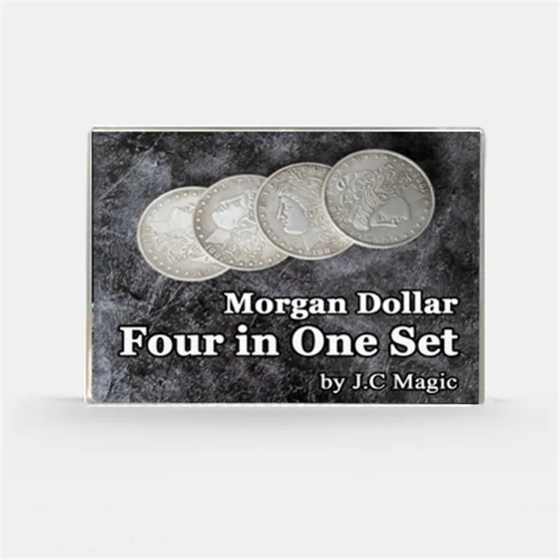 Четыре в одном Morgan набор долларовых банкнот медь J.C Волшебная монета фокусы Иллюзия монета появится/Vanish прыжки крупным планом волшебный трюк