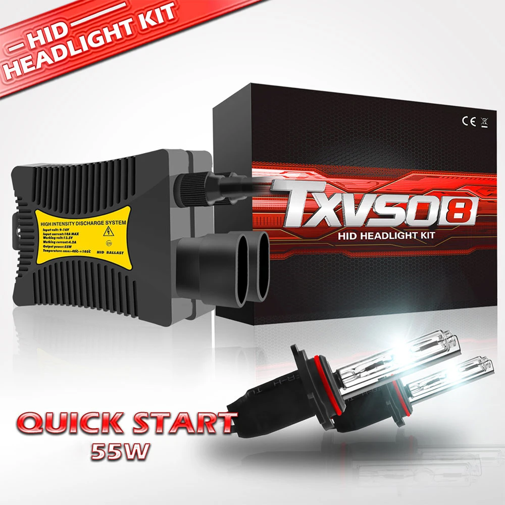 

TXVSO8 Universal 9005 Xenon Kit 12V HB3 Car Headlights Bulbs 55W HID Lamps 3000K 4300K 5000K 6000K 8000K 10000K 12000K Lights