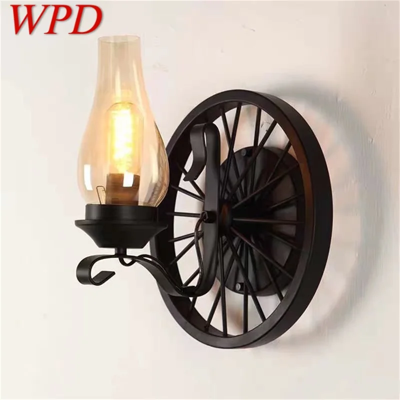 

WPD Indoor Retro Wall Lamps Black Light Classical Sconces Loft Fixtures LED for Home Bar Cafe